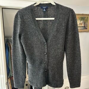 Chaps Lambswool Peplum Cardigan Grey small